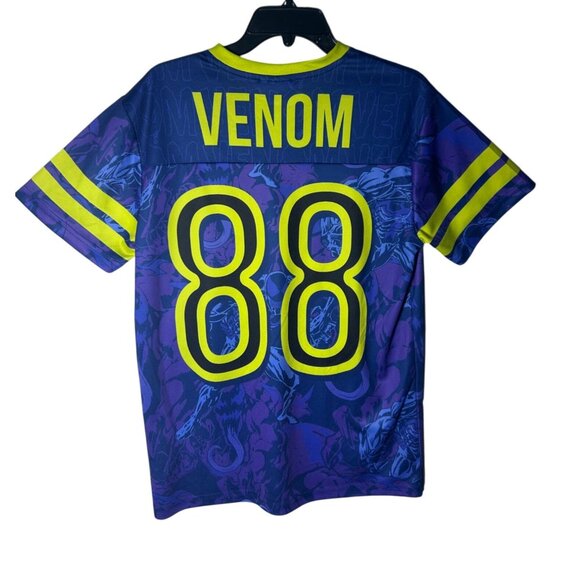 Marvel Venom Short Sleeve Graphic Jersey Shirt Men's Small Purple and Green NEW - Picture 2 of 8